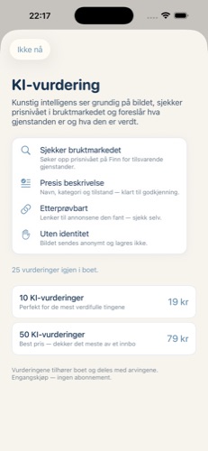 KI-vurdering som sjekker det norske bruktmarkedet for en presis verdi